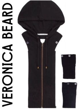 Veronica Beard Cashmere Hoodie with Cuffs